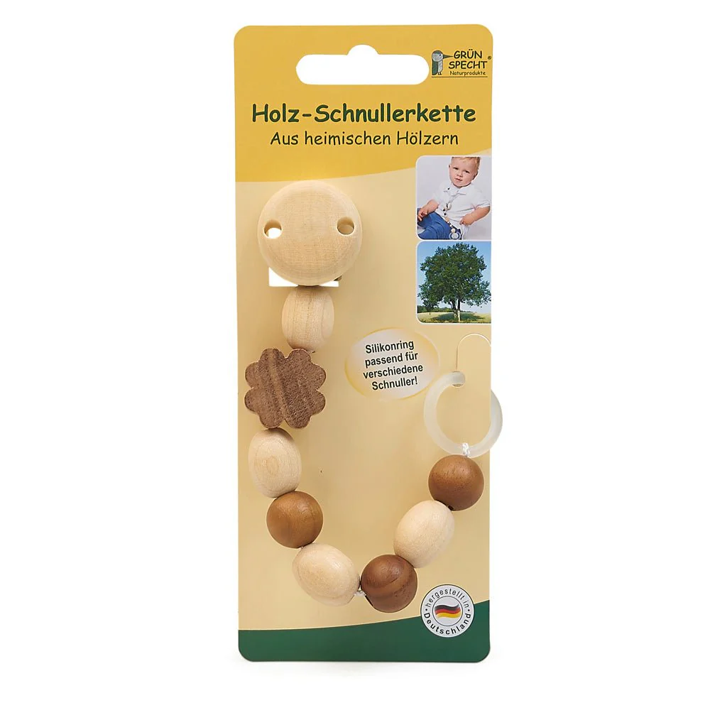 Holz-Schnullerkette mit Silikonring - Image 3