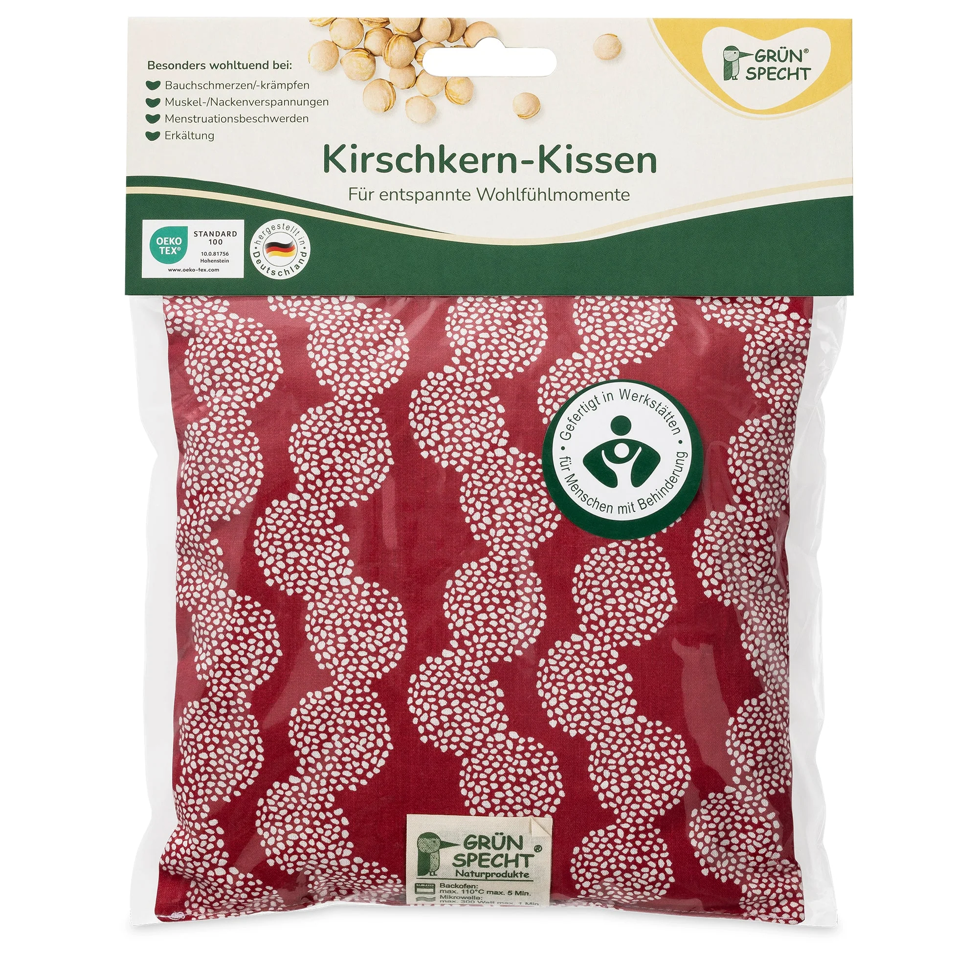 Kirschkern-Kissen, 19 x 19 cm - Image 3